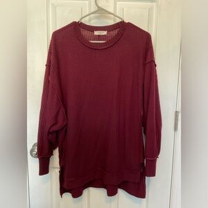 Zenana Outfitters Deep Burgundy Tunic -S/M